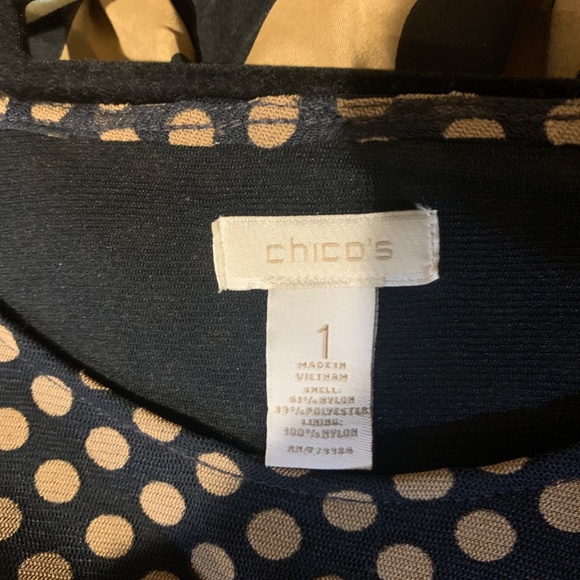 Chico’s Tan/Black Blouse/Jacket Set sz 1 - Picture 12 of 14